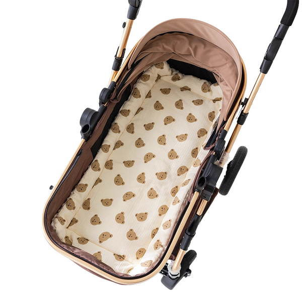 New baby stroller cotton pad stroller seat cushion baby cradle pad gauze bean velvet thick warm autumn and winter