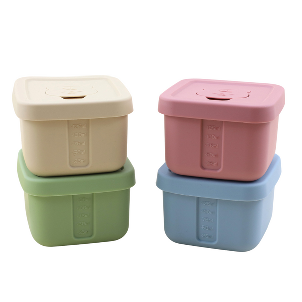 Silicone Food Storage Containers with Airtight Lids, Set of 3 ，5ozNesting Meal Prep Container for Lunch, Leftovers, Fruits, Dishwasher & Microwave & Freezer Safe