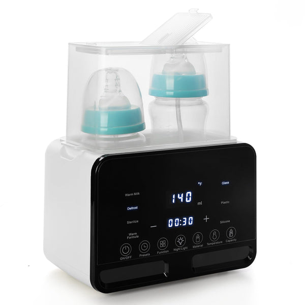 Baby Bottle Warmer & Food Heater – 6-in-1 with Timer  Defrost 24H Constant Warmth Double Bottle Accurate Temperature Control for Breastmilk & Formula