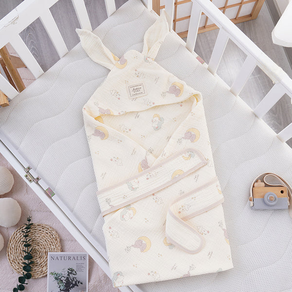 Baby Swaddle Blanket with Bunny Ears – Newborn Wrap for Cozy Comfort summer