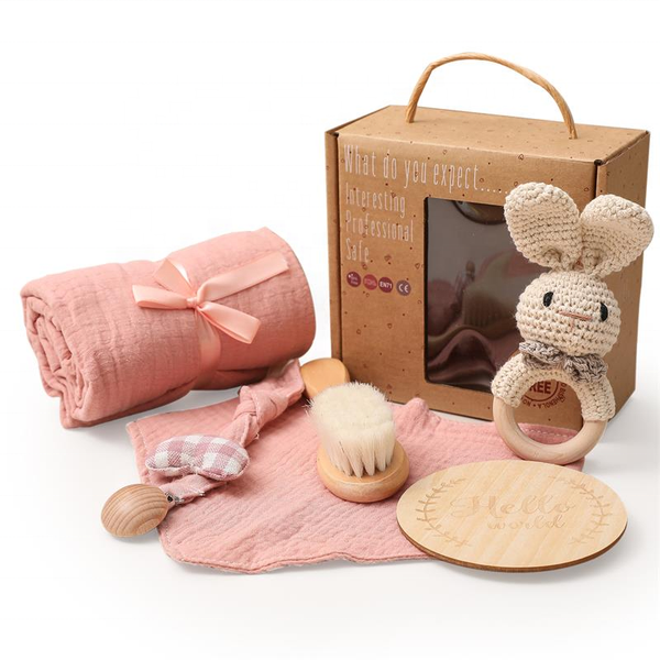 Newborn Baby Gift Set Essentials Bath with Blanket Rattle