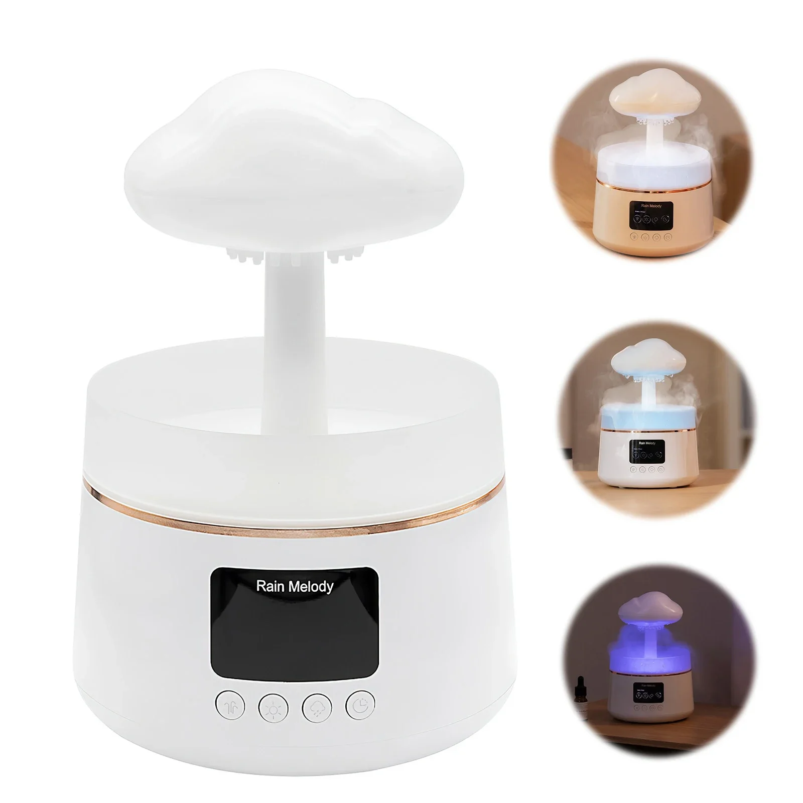 Raining Cloud 7 Colors Night Light Essential Oil Aroma Diffuser Drip R ...