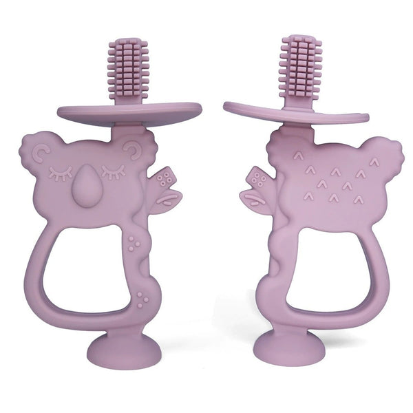 Baby anti-eating hand cartoon koala teether baby baby silicone toothbrush food grade molar koala teether