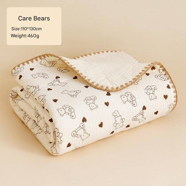 Pure cotton crepe small quilt baby blanket pure cotton nap quilt kindergarten blanket delivery room swaddle