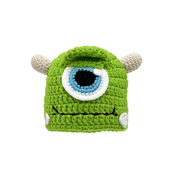 Shrek-Inspired Knitted Beanie for KidsFunny cartoon ear protection beanie hat for children warm thickened handmade hat cute baby versatile knitted hat