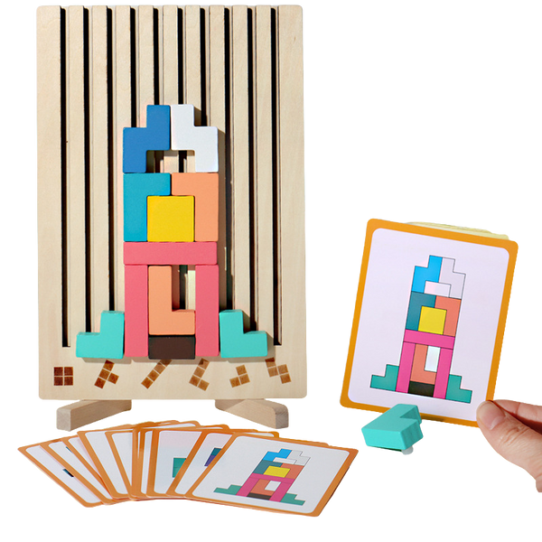 3D Puzzle Tangram - Russian Blocks, Geometric Shape Building Toys for Kids