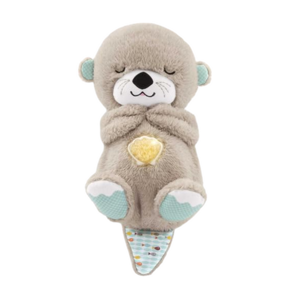 Fisher-Price Baby Toy Soothe 'n Snuggle Otter Portable Plush Sound Machine with Music Lights & Breathing Motion for Newborns 0+ Months